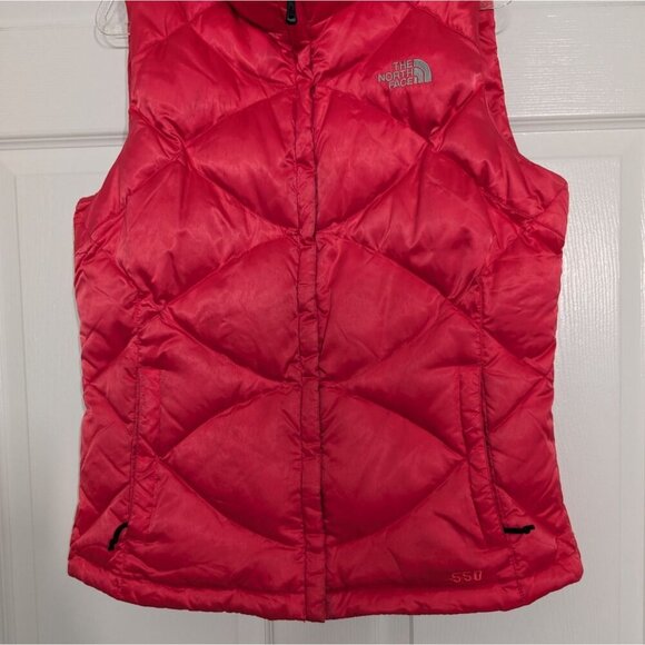 The North Face 550 Goose Down Puffer Vest Womens Size Medium Pink Full Zip - Picture 3 of 11